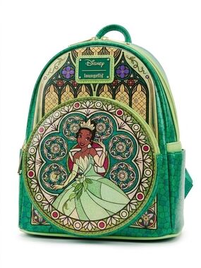 Amazon Exclusive Loungefly Green Tiana Stained-Glass Mini Backpack